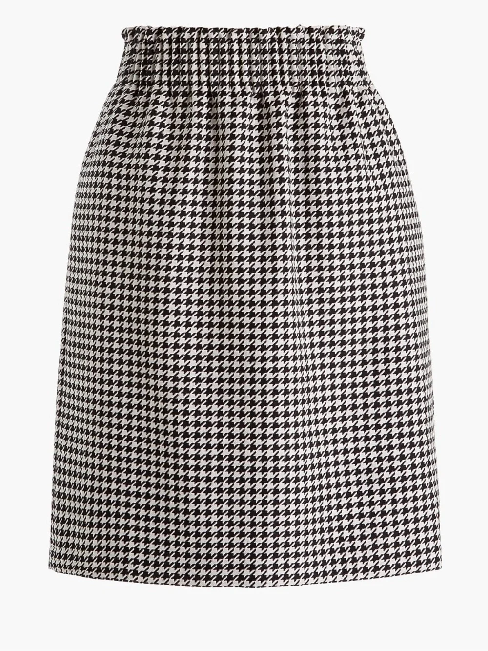 J. Crew Houndstooth Wool Blend Pull On Mini Skirt Elastic Waist Preppy 4